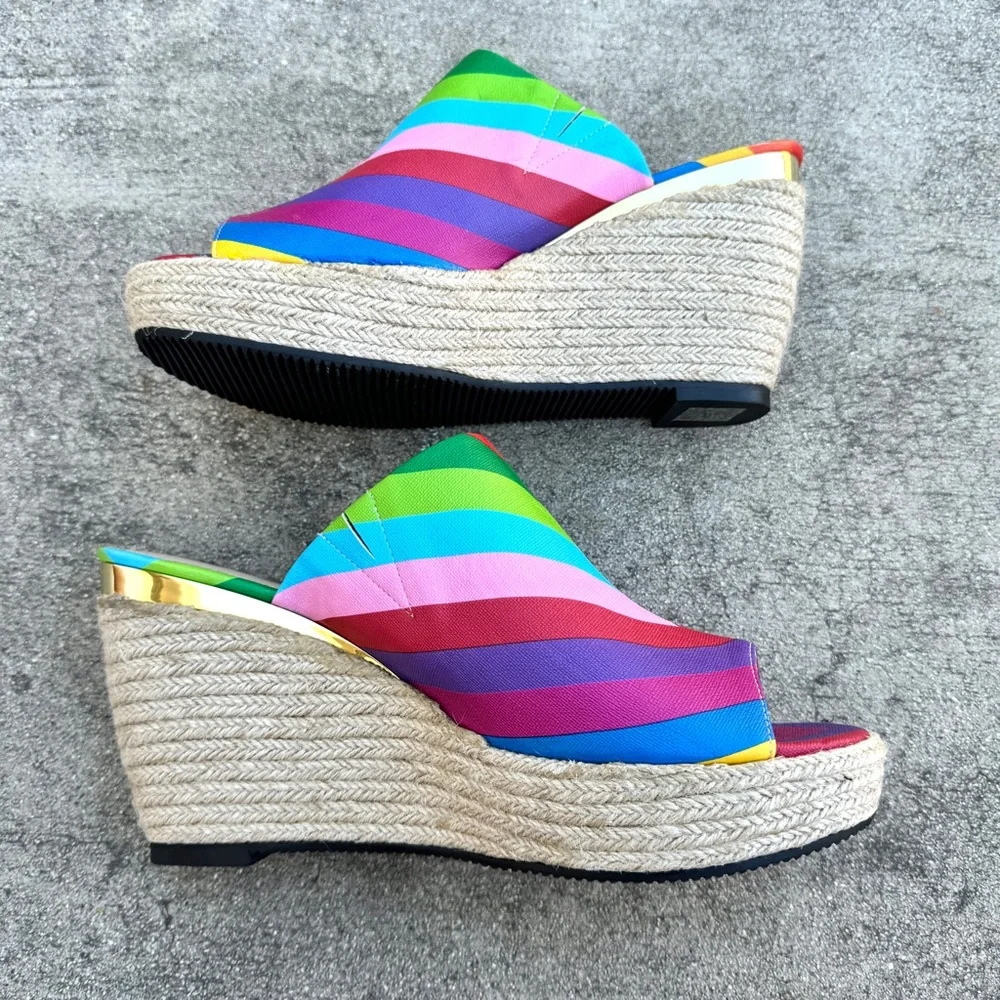 J. RENEE prys RAINBOW PLATFORM wedges heels slides sandals NEW 13 espadrilles